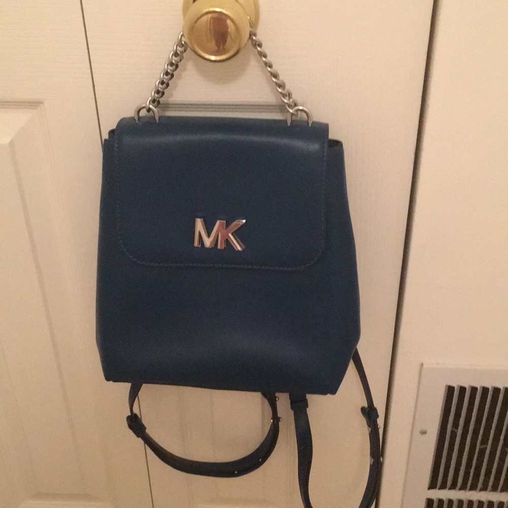 Brand new Michael Kors luxe teal leather backpack